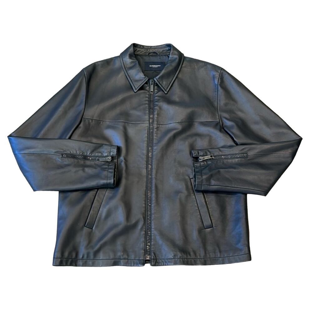 Burberry Men's Soft Leather Full Zip Jacket Size L/XL